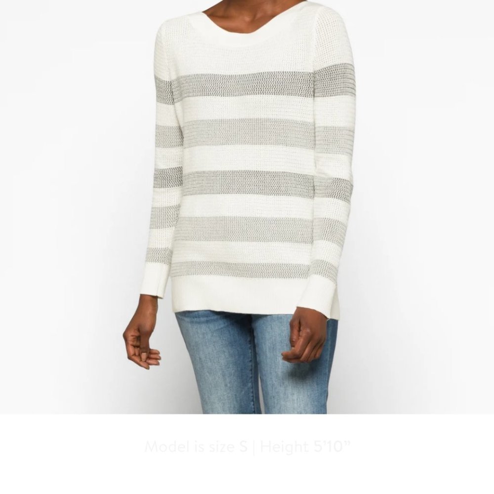 Market and Spruce Tawnee Cotton Blend Waffle Stitch Sweater